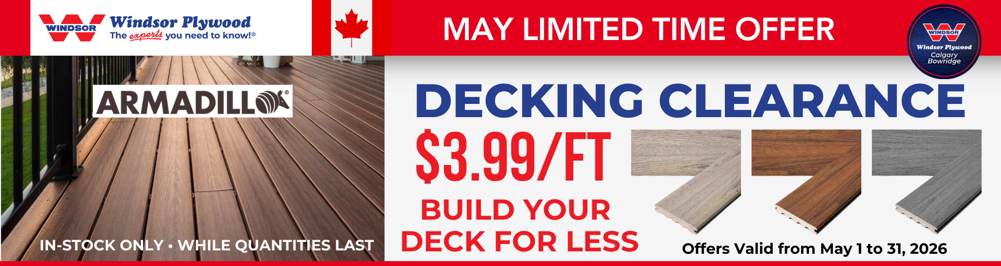Armadillio Decking Clearance Select In-Stock 2026 LIMITED TIME OFFER WINDSOR PLYWOOD Calgary Bowridge